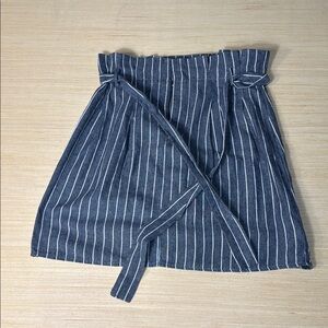 Love Blue and White Mini Wrap‎ Skirt With Zipper Women’s Large